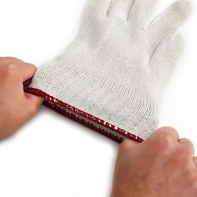 7-Needle Cotton Yarn Working Gloves Work Non-Slip Wear-Resistant Work Cotton Thread White Gloves Wholesale