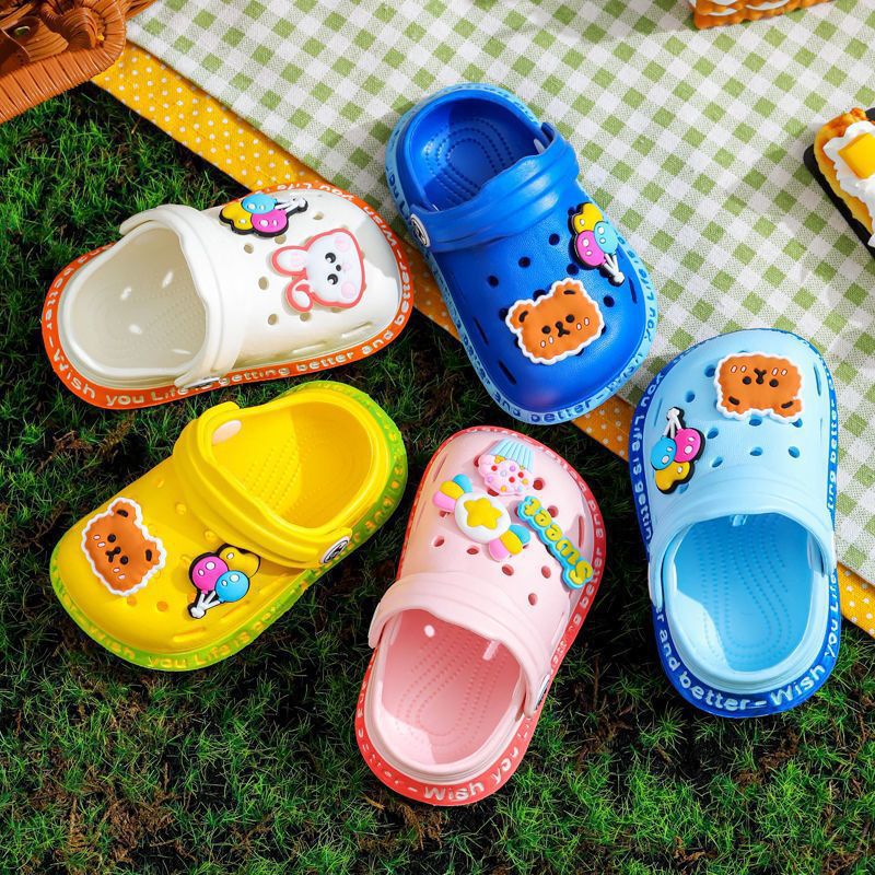New Summer Children's Slippers Cartoon Hole Shoes Baby Indoor Home Soft Bottom Non-Slip Sandals Factory Direct Sales