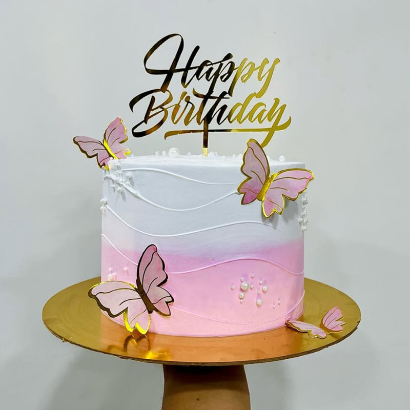 跨境ins风量大优惠蝴蝶亚克力套装情人节母亲节生日快乐蛋糕插件