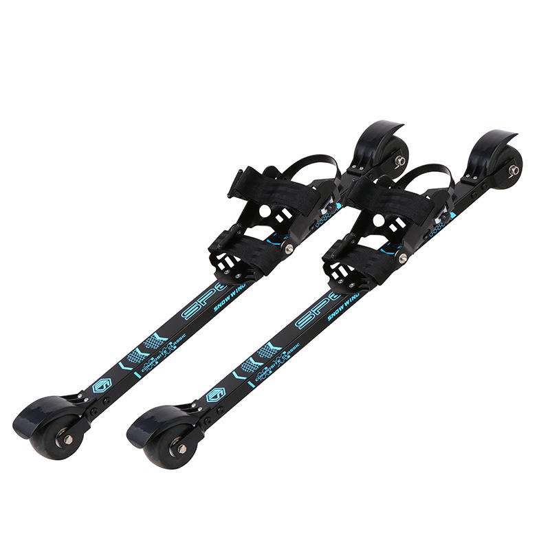 旱地滑雪板陆地越野滑雪滑轮儿童成人草滑网红传统自由冰雪运动q