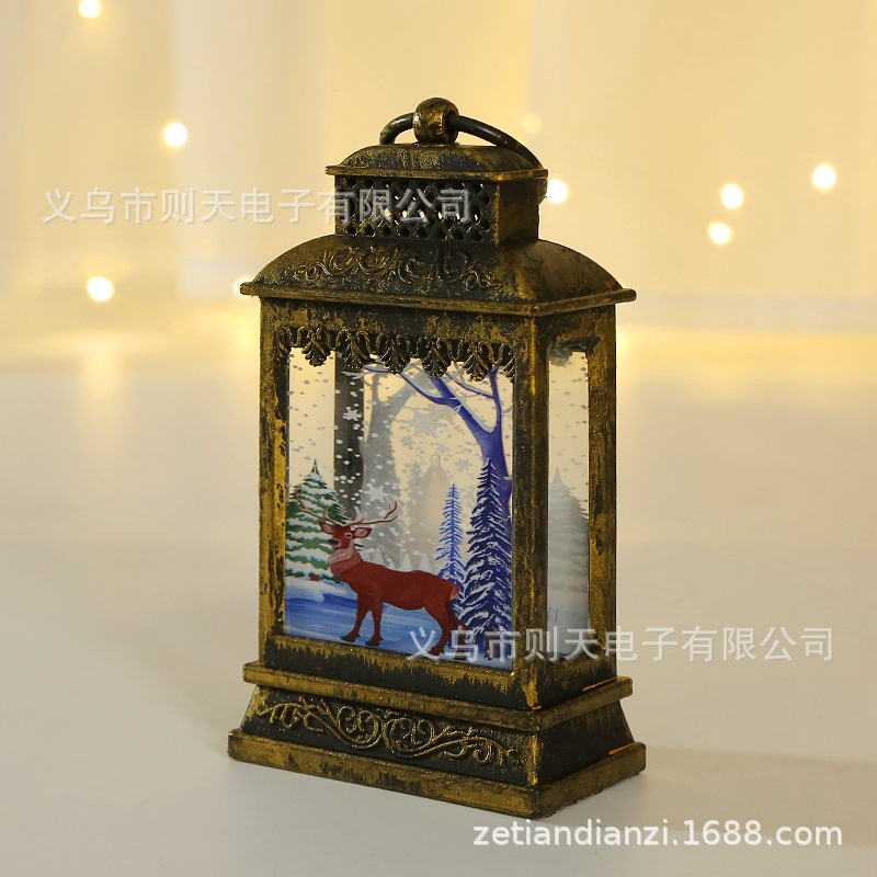 Exclusive for Cross-Border Christmas Luminous Gift Gift Storm Lantern Holiday Atmosphere Decoration Ornaments