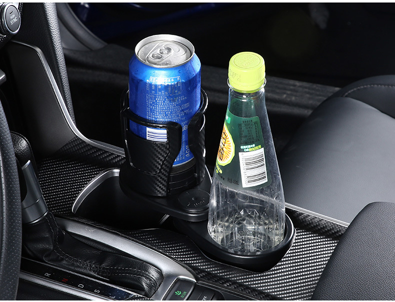 外贸汽车水杯架改装 一分二车载杯托固定多功能车用茶杯座