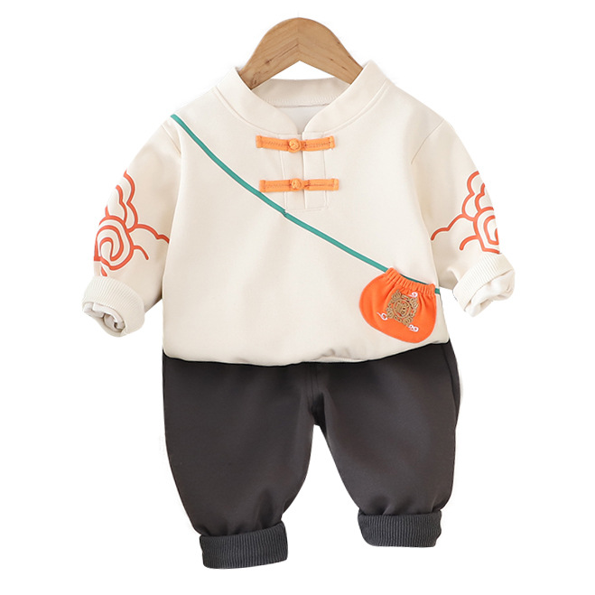 Boys' Spring Clothes Two-Piece Suit Baby Kids' Western Style Clothes Baby Boys' Spring and Autumn 0-1-2-3 Years Old Suit 4