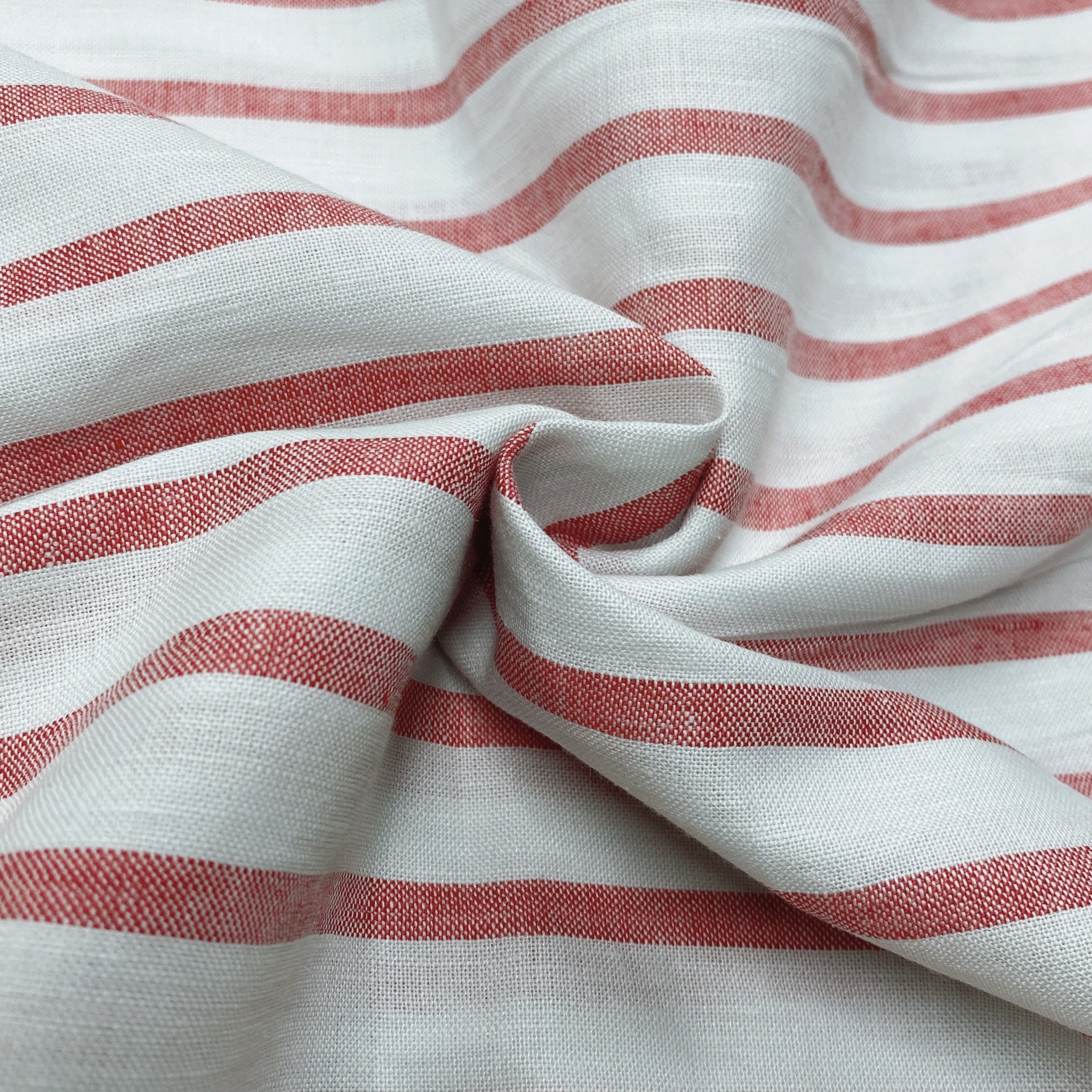 成新尚麻-756#麻棉条 休闲服装面料 2022新款条纹柔软棉麻