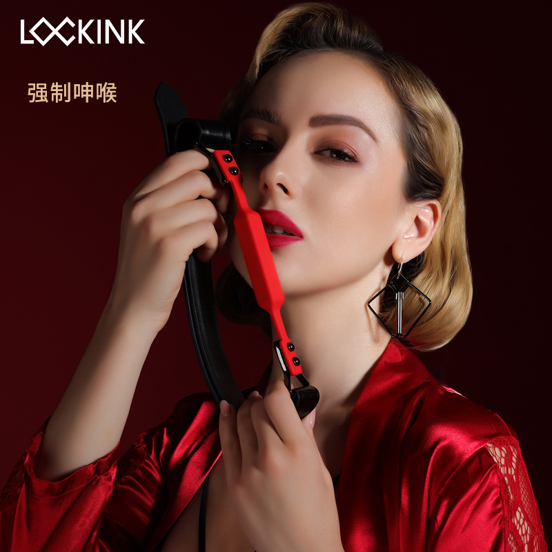 lockink索迹sm束缚口球调教口枷锁惩罚硅胶口塞套装成人情趣用品