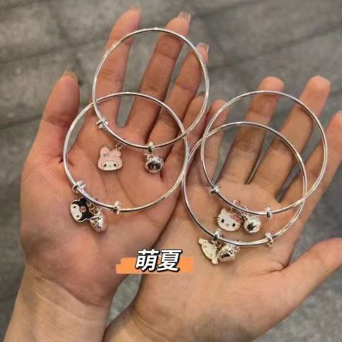 Sanrio Bracelet Cartoon Clow M Bracelet Couple Girlfriends Bell Bracelet Ins Cinnamoroll Babycinnamoroll Ornament Small Gift