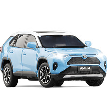 JKM1/32 2020 RAV4荣放合金汽车模型六开声光转向减震玩具越野车