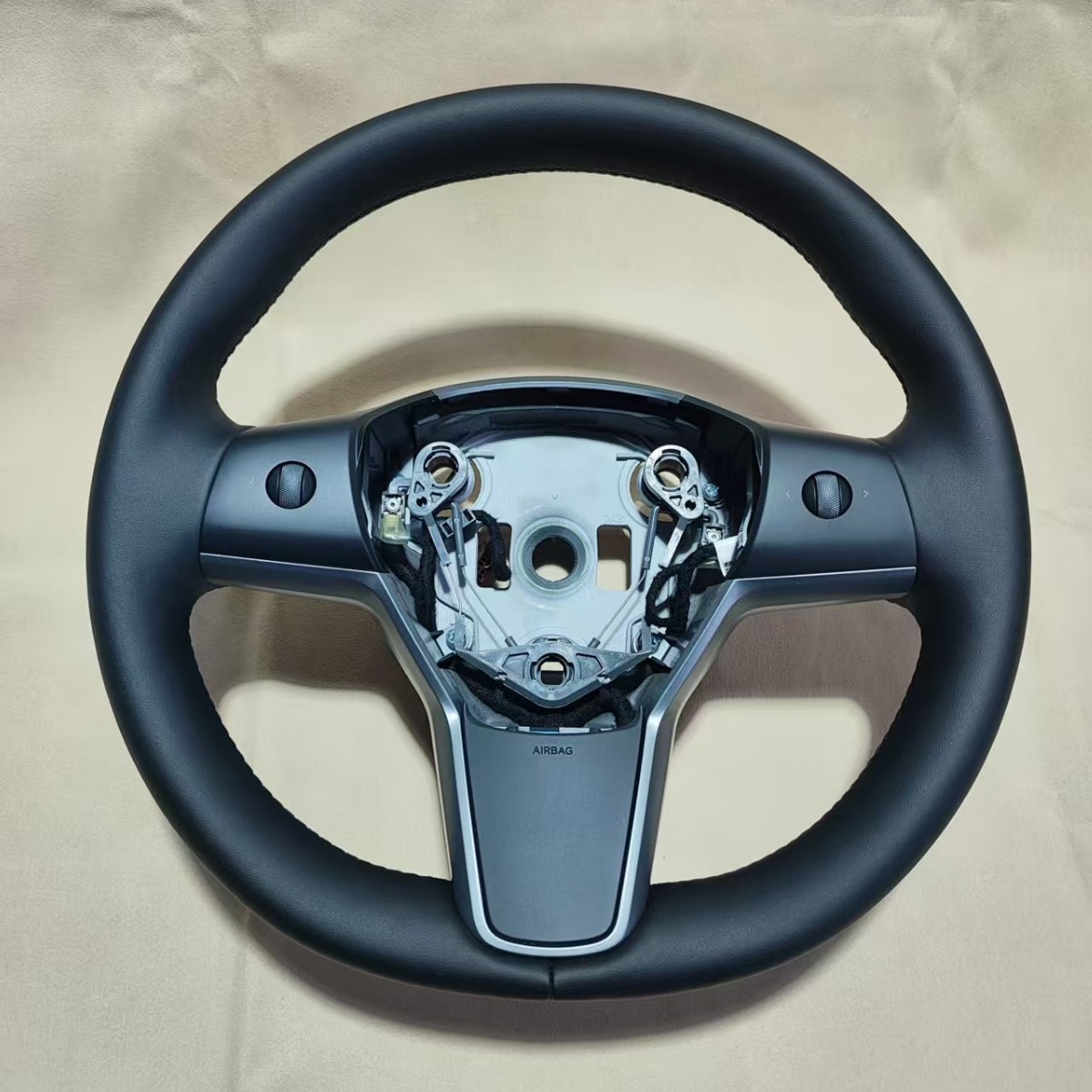 适用特斯拉3方向盘model3带加热功能圆盘总成改装原厂款配件转向