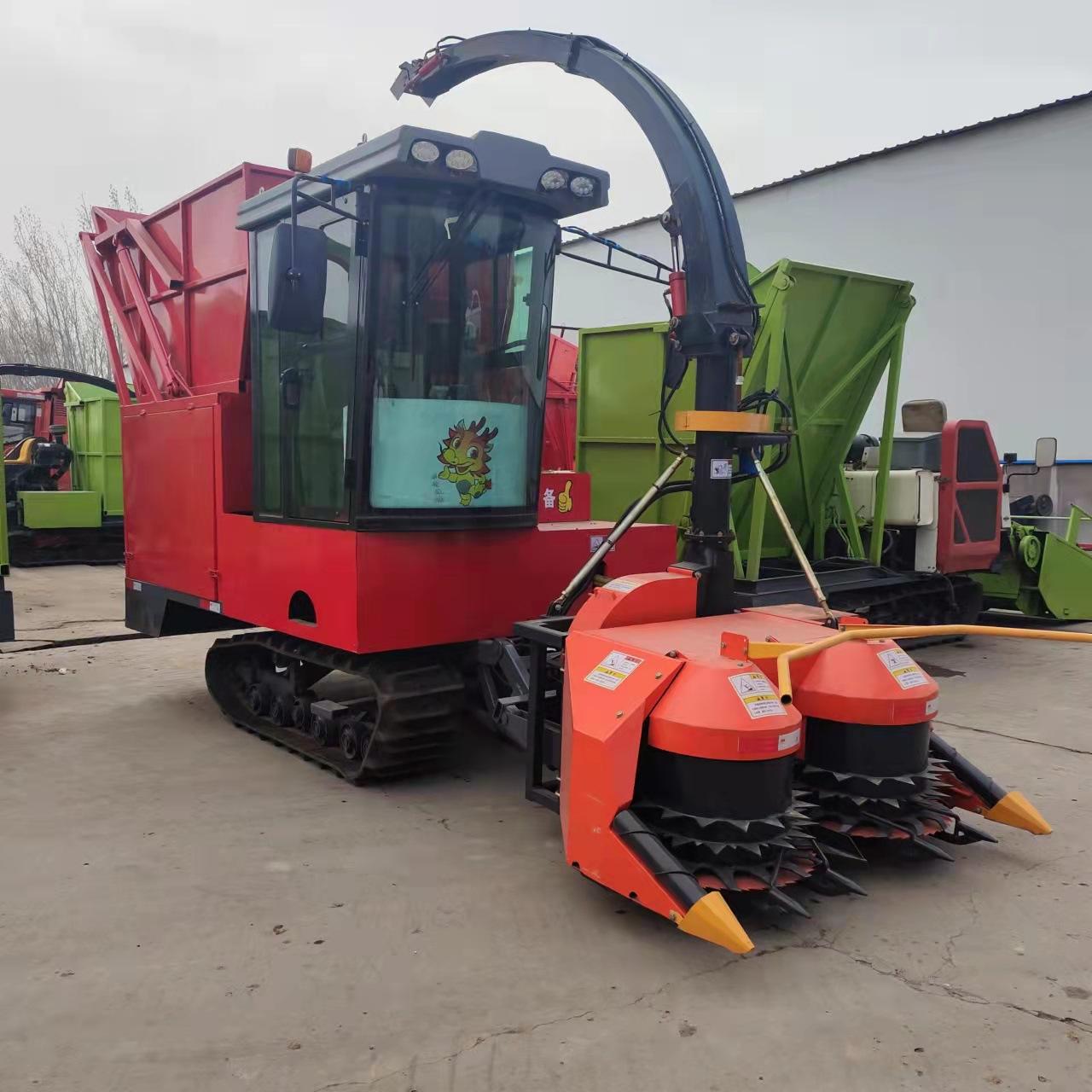 自走式玉米秸秆粉碎青储机 履带式圆盘青储机 小型牧草收割机