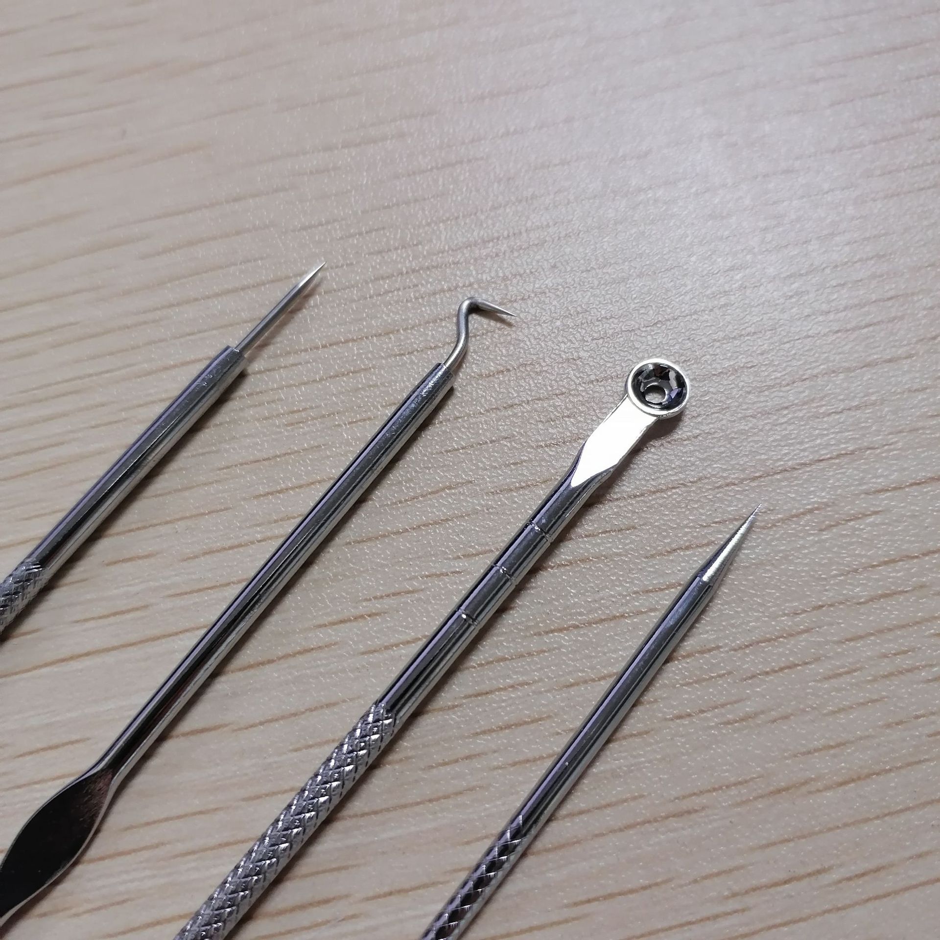 厂家粉刺针四件套pvc袋装 双头去黑头粉刺针挑痘痘针美容工具批发
