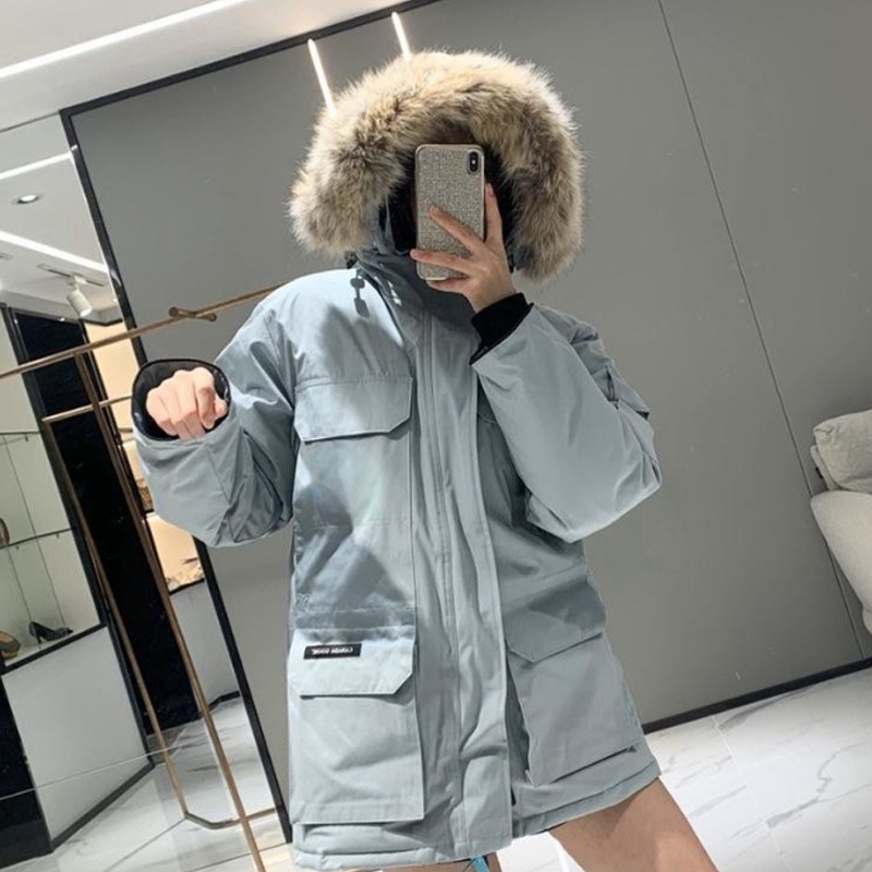 莆田高版本大鹅08远征款保暖羽绒服情侣同款连帽狼毛领加厚远征款