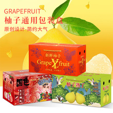 新品柚子沙田柚红心蜜柚通用包装盒手提纸箱2个装现货礼盒厂家