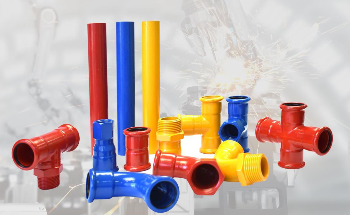 卡压管件 内螺纹卡压转换接头 碳钢燃气管道 涂塑 压接式消防配件