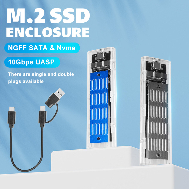 2固态透明硬盘盒ngff/nvme协议硬盘盒高速传输配散热片-阿里巴巴