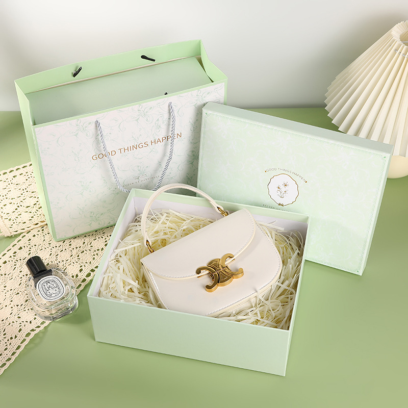 创意绿色小清新伴手礼盒送女友生日礼物盒长方形天地盖礼品盒空盒