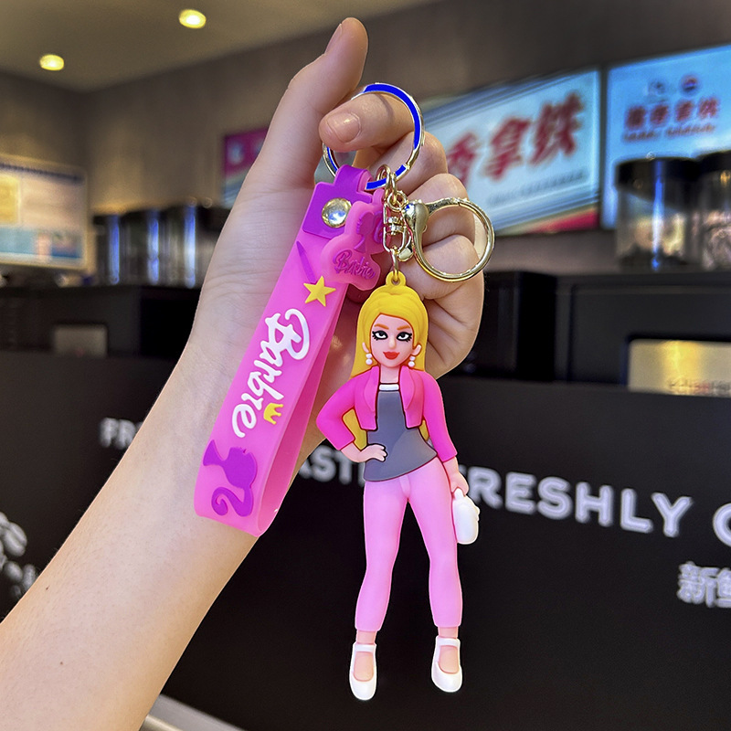 Factory Wholesale Barbie Doll Keychain Cartoon Toy Bag Package Pendant Ornaments Princess 2023 New Popular