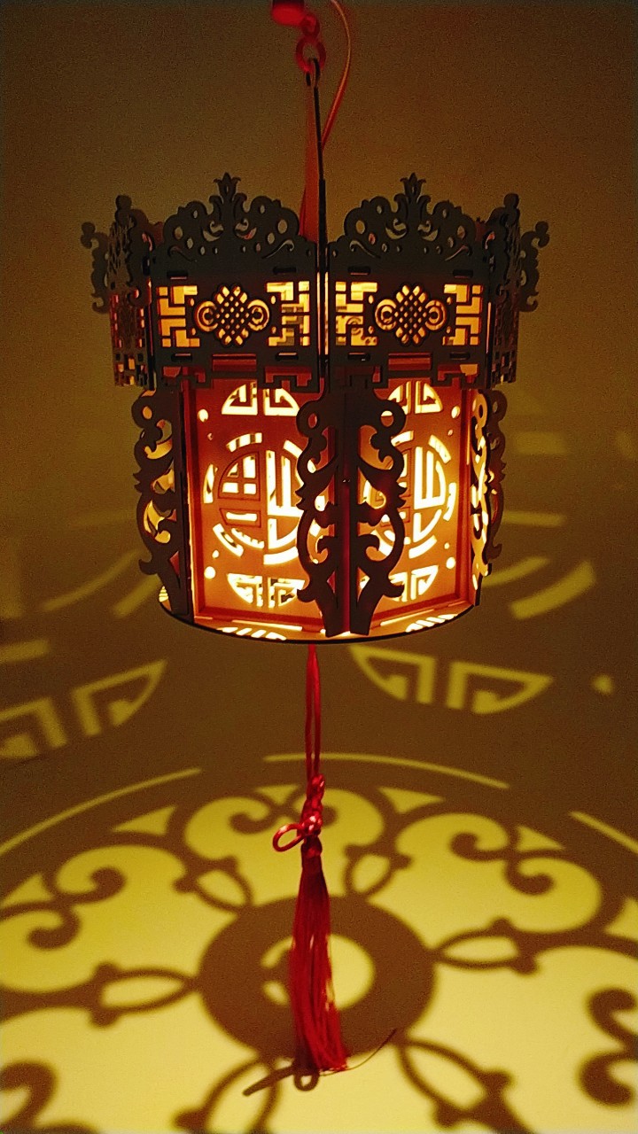 木质立体拼图元宵灯复古动手diy制作灯笼 支持定制