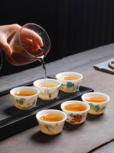 QTB6防烫羊脂玉瓷功夫茶杯白瓷喝茶小杯子陶瓷单杯茶具茶碗品茗杯