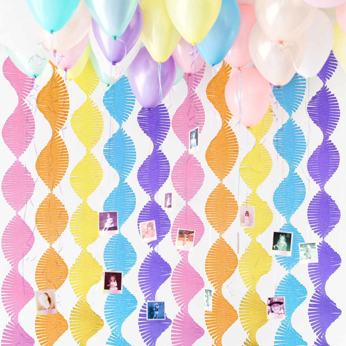 皱纹纸螺旋拉花拉花纸卷 店铺婚庆橱窗背景墙幼儿园生日派对用品