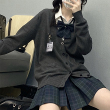 秋冬日系jk毛衣开衫日系正版校服制服小个子女学生学院风毛衣全套