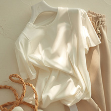 现货新款潮法式上衣夏天白t恤女设计感