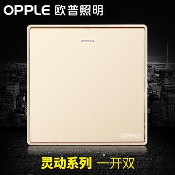 欧普开关单开双控开关1开一开双控开关一位一联双控面板k05金g