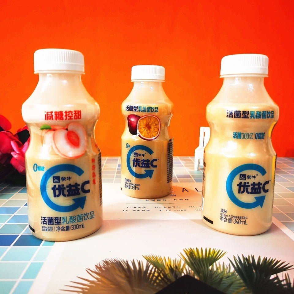 优益c活菌型乳酸菌饮品330ml 白桃 西柚 百香果 营养早餐饮品