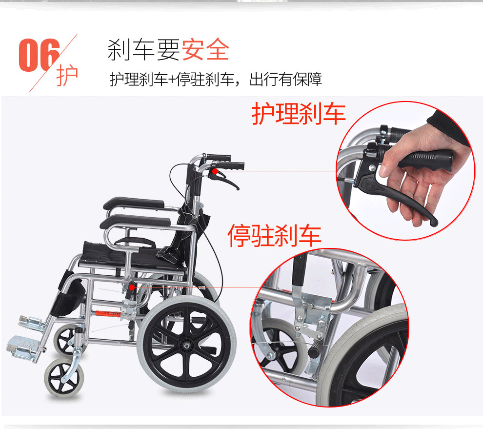 轮椅折叠轻便便携老人旅行超轻简易小轮手推车残疾老年人家用代步