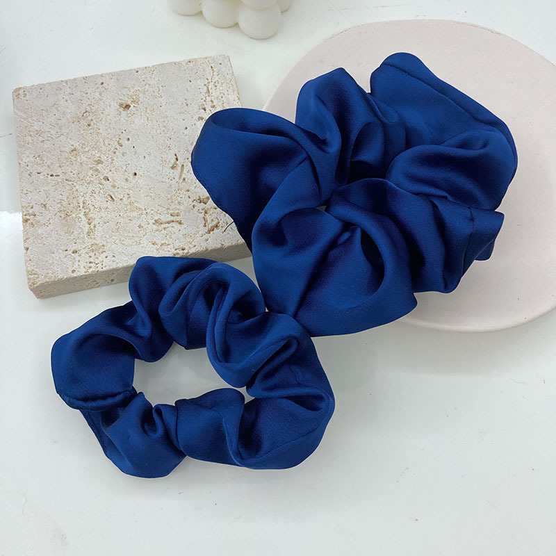 ins风温柔丝质光泽感蓝色大肠圈韩国扎马尾发圈发绳扎丸子头头绳