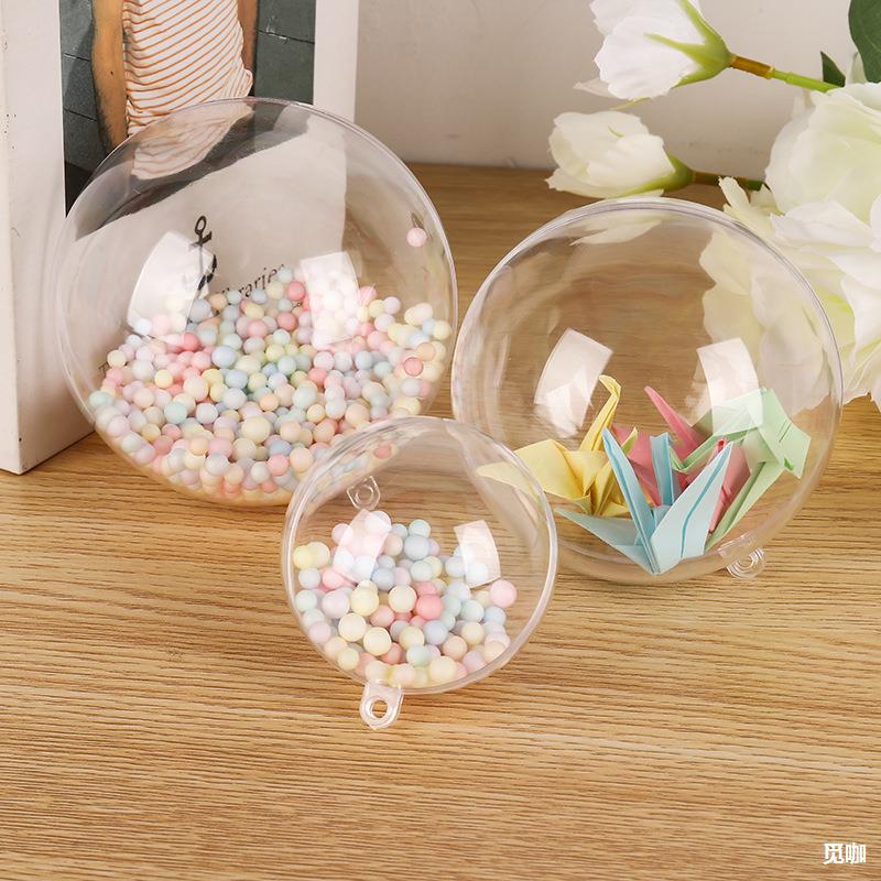 跨境高透明球5-12cm圣诞球橱窗装饰球塑料圆球ps亚克力球吊球挂球