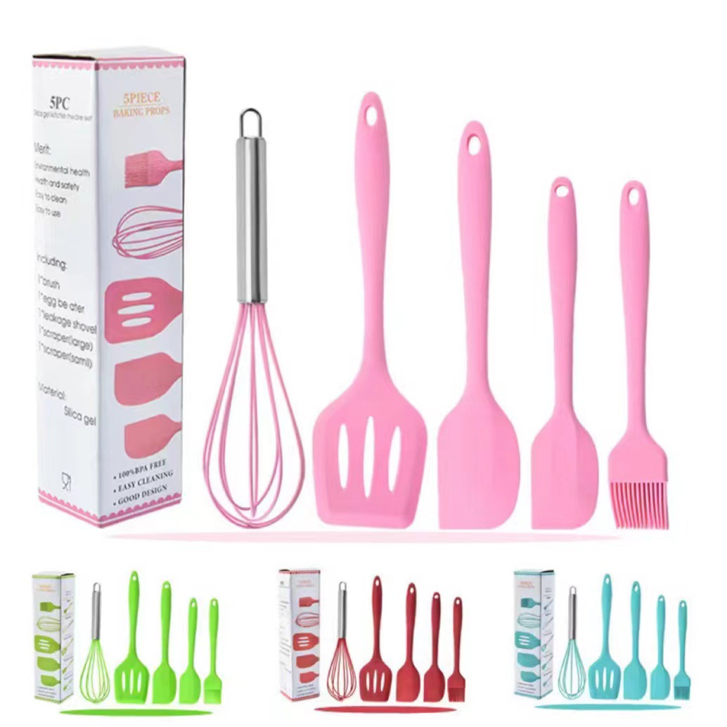 Silicone Five-Piece Kitchen Ware Set Household Non-Stick Pan Food Grade High Temperature Resistant Spatula Spatula Baking Tool Set