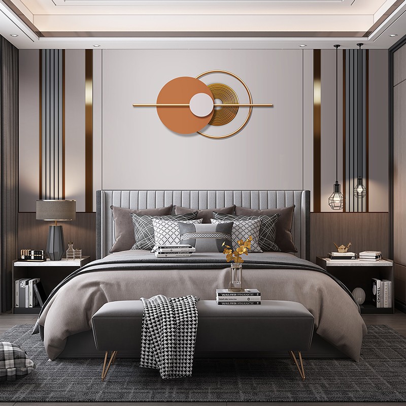 北欧现代简约竖条纹墙布卧室床头背景墙壁画轻奢高档大气无缝壁布