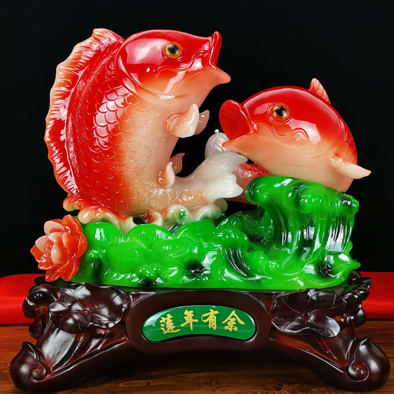 富贵年年有余鱼电视柜摆件简约酒柜家居装饰品客厅工艺品