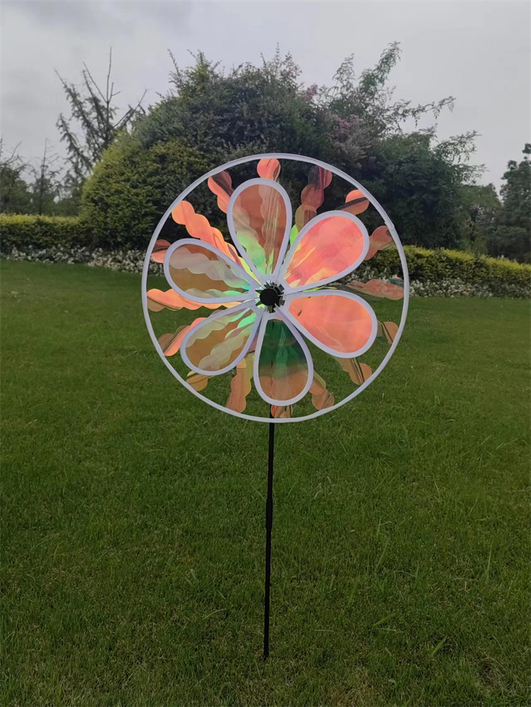 New Arrival Double Layer Pull Strip Color Film Eight Pieces Windmill Color Film Decoration Park Display Activity Decorating Windmill