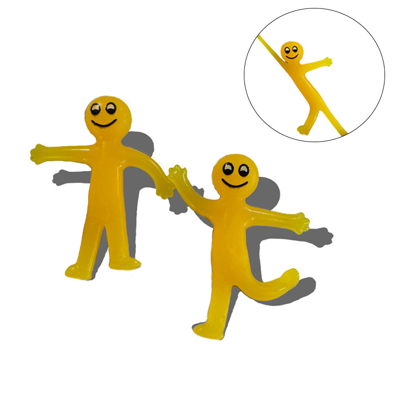 跨境热销粘墙人翻跟斗爬墙小黄人粘性儿童玩具爬墙黄小人现货批发