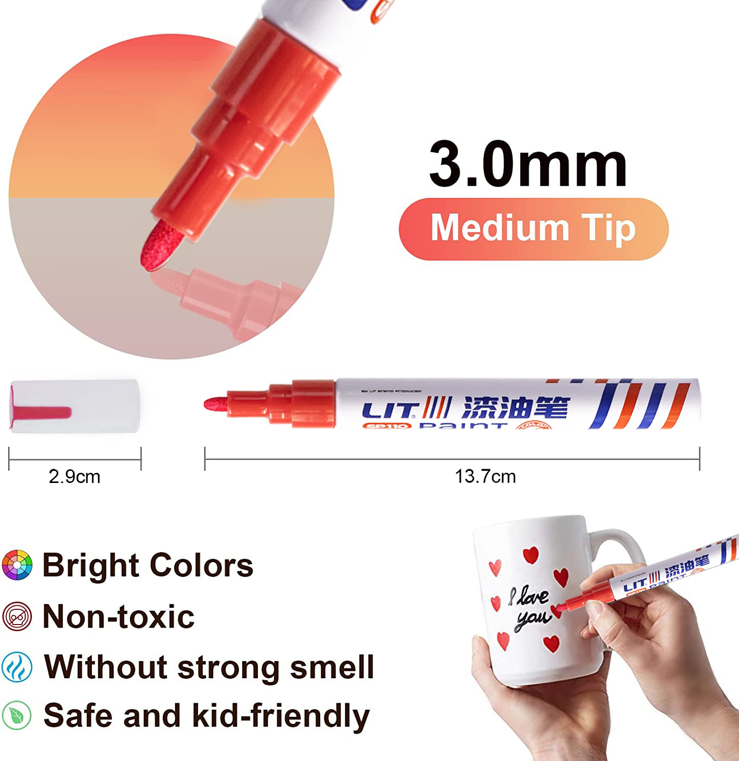 Cross-Border Hot Sale Double Head Painting Pen Metal Paint Pen Color Marking Pen Marker Suit Marker Pen Wholesale