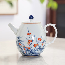 陶瓷单壶中式复古小茶壶ml功夫茶具配件泡茶器家用青花美人壶