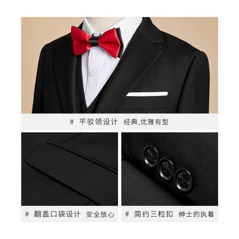 儿童西装套装帅气男童花童礼服钢琴演出服中大童小男孩西服外套夏