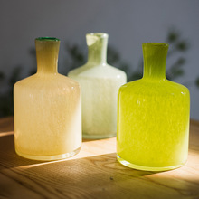 北欧莫兰迪手工艺术玻璃花瓶 小口花插香薰瓶精油瓶装饰摆件