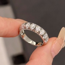 S925纯银中古圆排钻戒指vintage法式复古满钻小众设计高级感指环