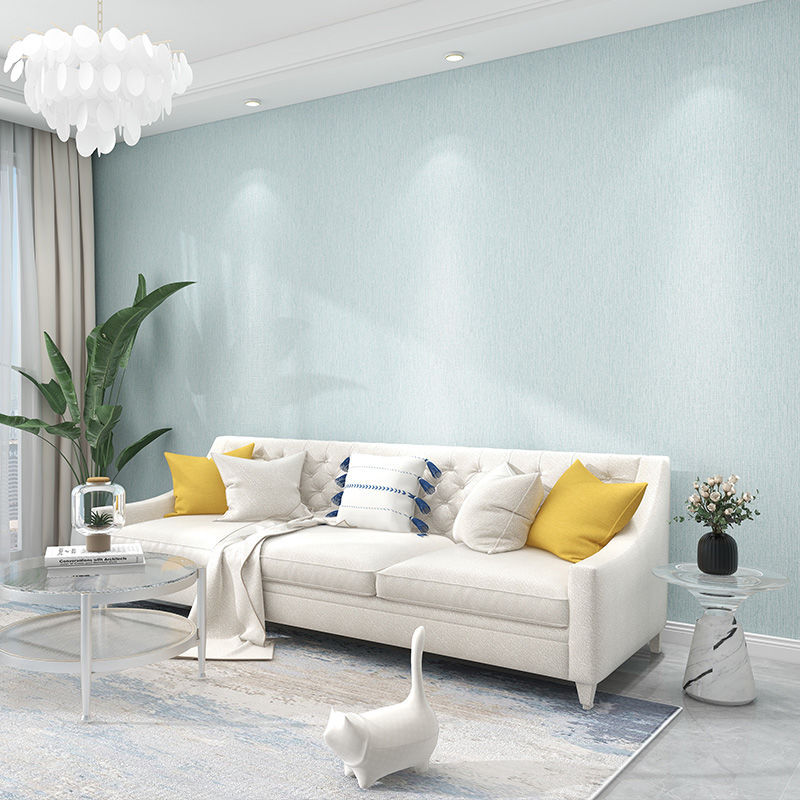 特种纱简约壁布室内主卧室客厅装修网红奶油色无缝墙布电视背景墙