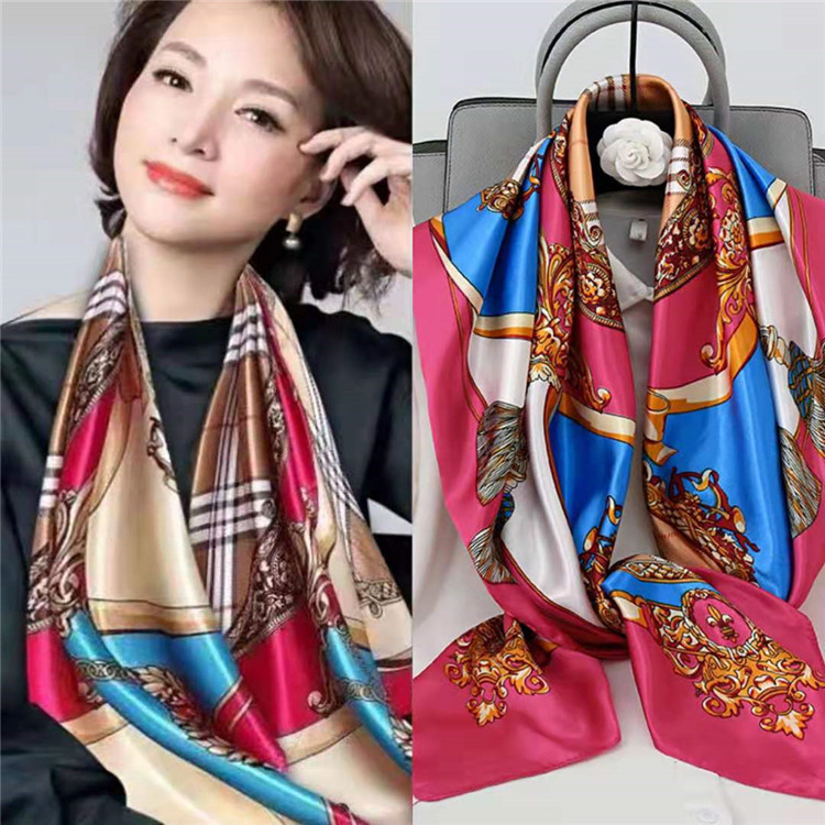 90 Large Kerchief Silk Scarf Summer Scarf Simple Fashion Ice Silk Mother's Day Women's Day Gift