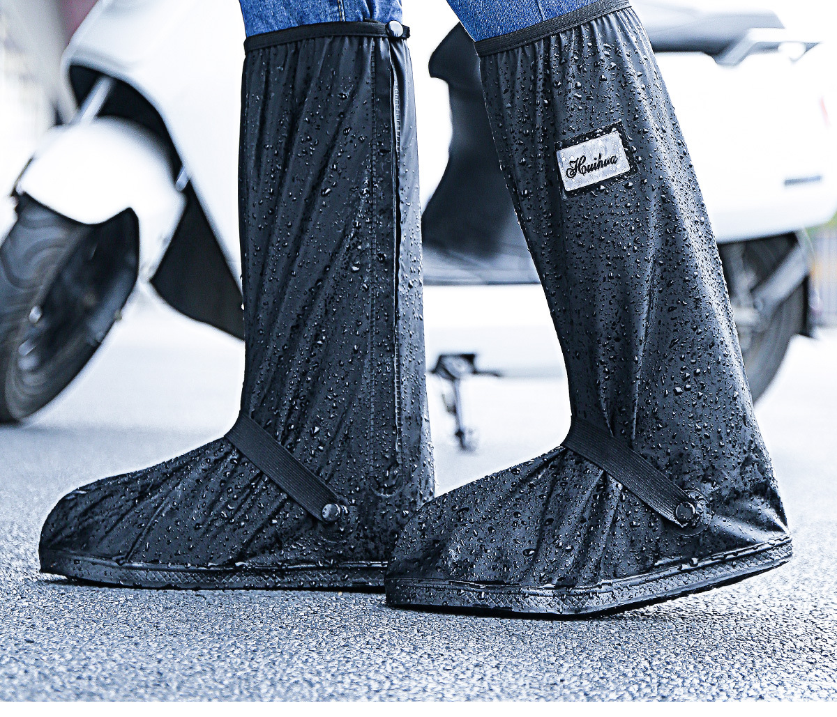 鞋套防水防滑雨天摩托车雨鞋套男防雨雪地脚套加厚耐磨底硅胶水鞋