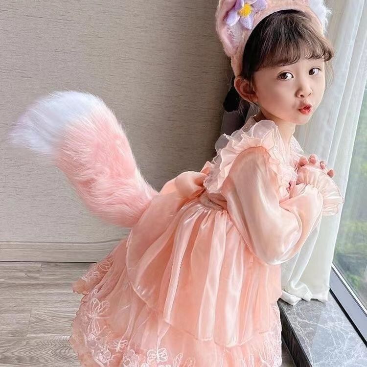 玲娜贝儿同款智能尾巴小狐狸狐尾猫耳毛绒尾巴发箍绑带cos