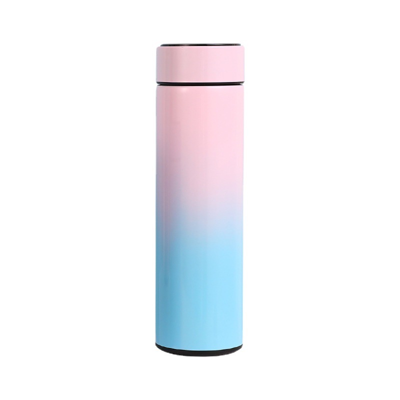 LED Intelligent Temperature Gradient Tumbler Series 304 Stainless Steel Girl Heart Gradient Vacuum Cup 500ml Capacity