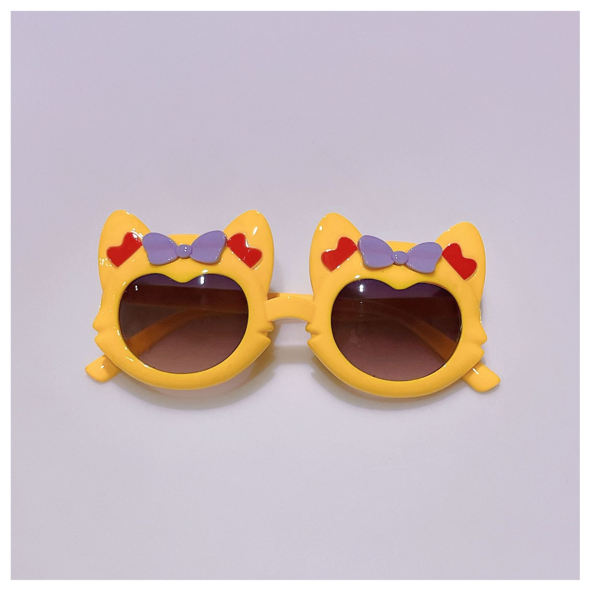 New Kids Sunglasses Cute Fox Color Bow Sunglasses Boys and Girls Summer UV Protection Sun Protection Glasses