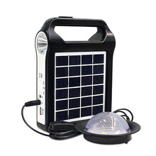太阳能系统电源可更换锂电池可充手机内置照明可选带飞碟灯泡035