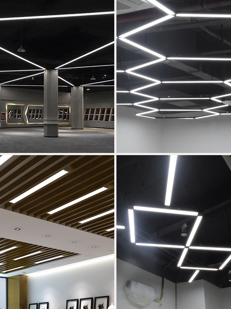 led长条灯条形超亮嵌入式方通办公室吸顶灯线条吊灯超薄支架灯