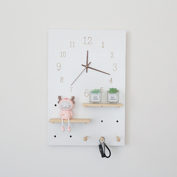 36y7电表箱装饰画带钟表ins风实木家居洞洞板 空开配电盒遮挡箱置