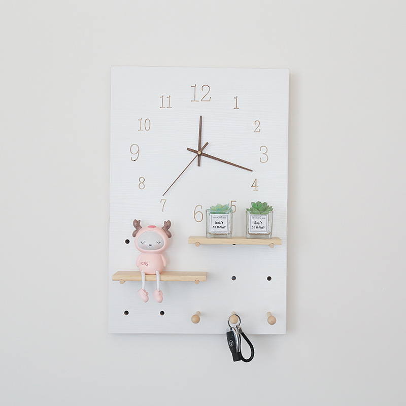 of9d电表箱装饰画带钟表ins风实木家居洞洞板 空开配电盒遮挡箱置